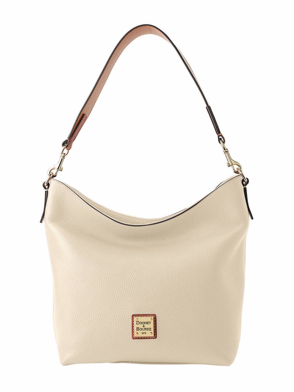 Dooney & Bourke Cream Pebbled Leather Shoulder Hobo